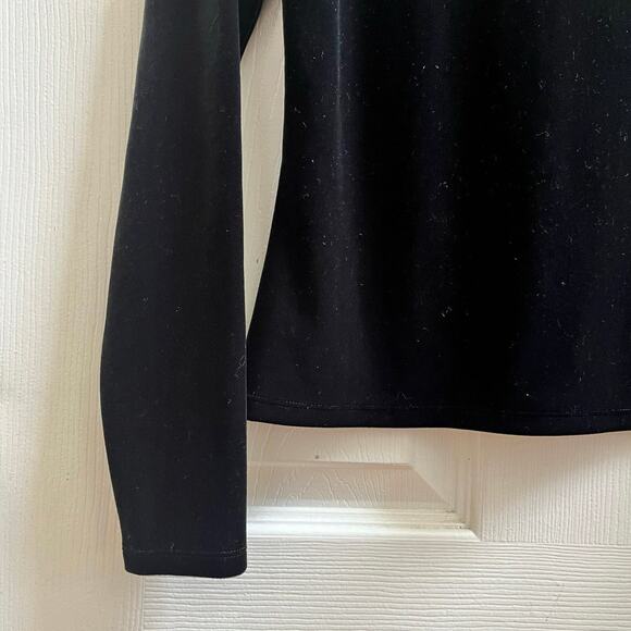 Only Hearts Helena Stuart Black Velour Mock Neck Pull Over Blouse Medium Chic - Picture 7 of 11